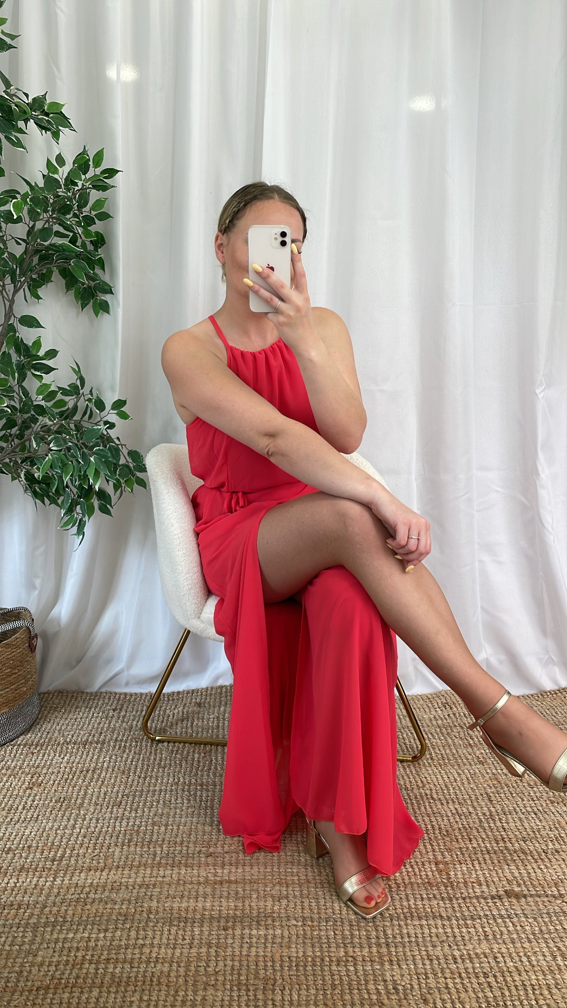 Robe longue corail KIARA