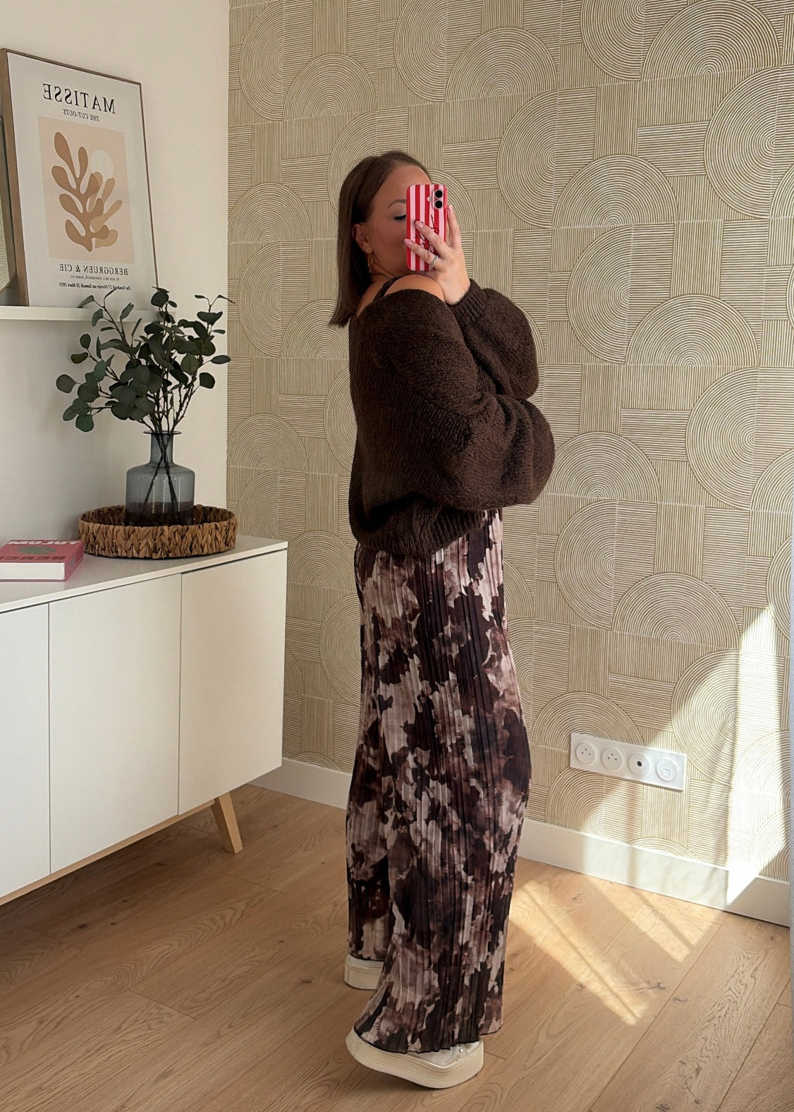 Pantalon plissé choco - LEELOO