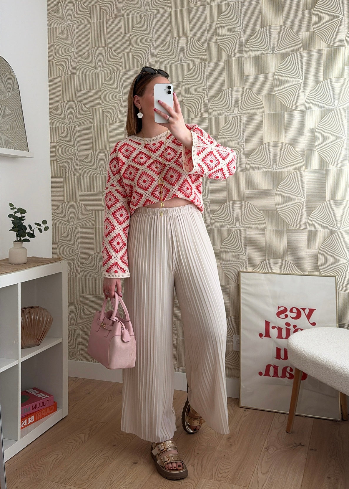 Pantalon plissé beige - ISIS