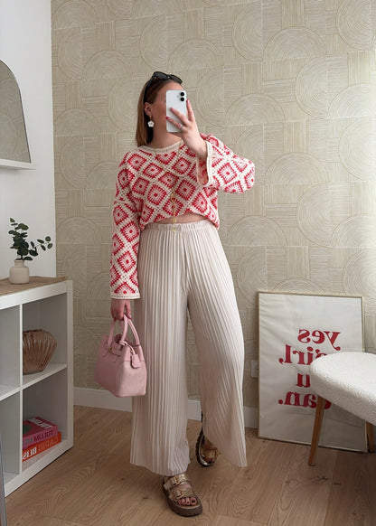 Pantalon plissé beige - ISIS