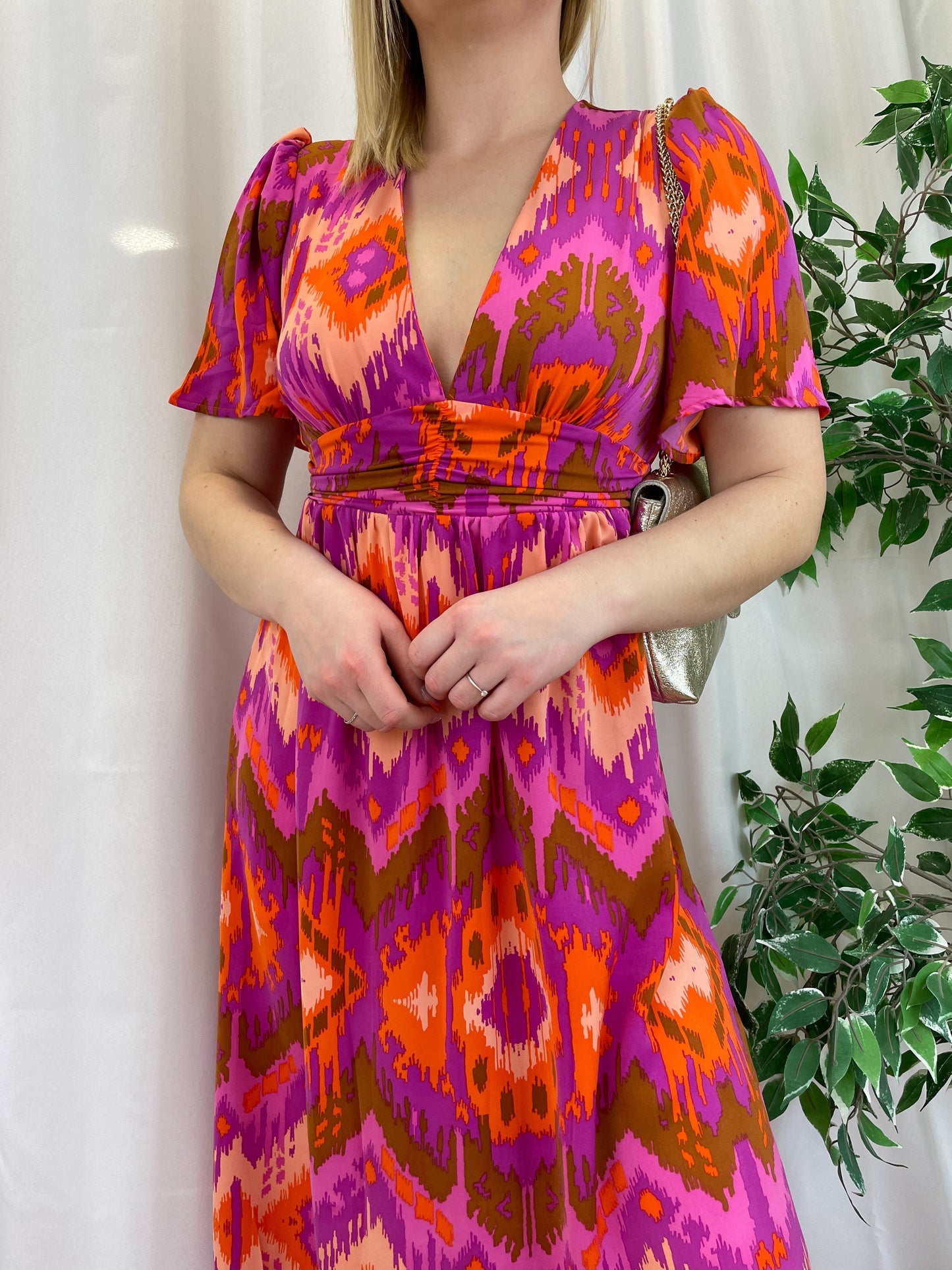 Robe longue SUNNY - Orange & Rose