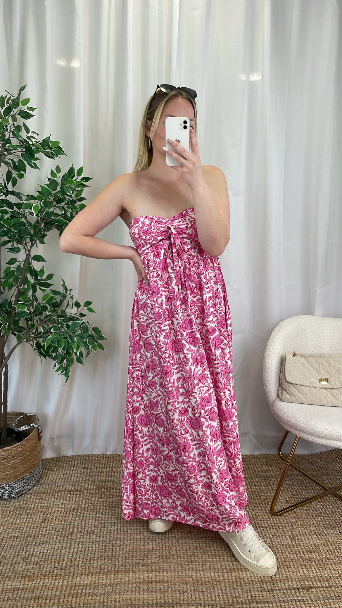 Robe longue rose - GIUGIU