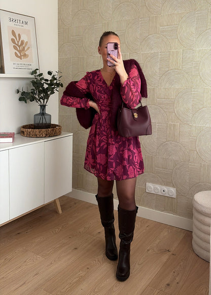 Robe courte bordeaux - ALYAH