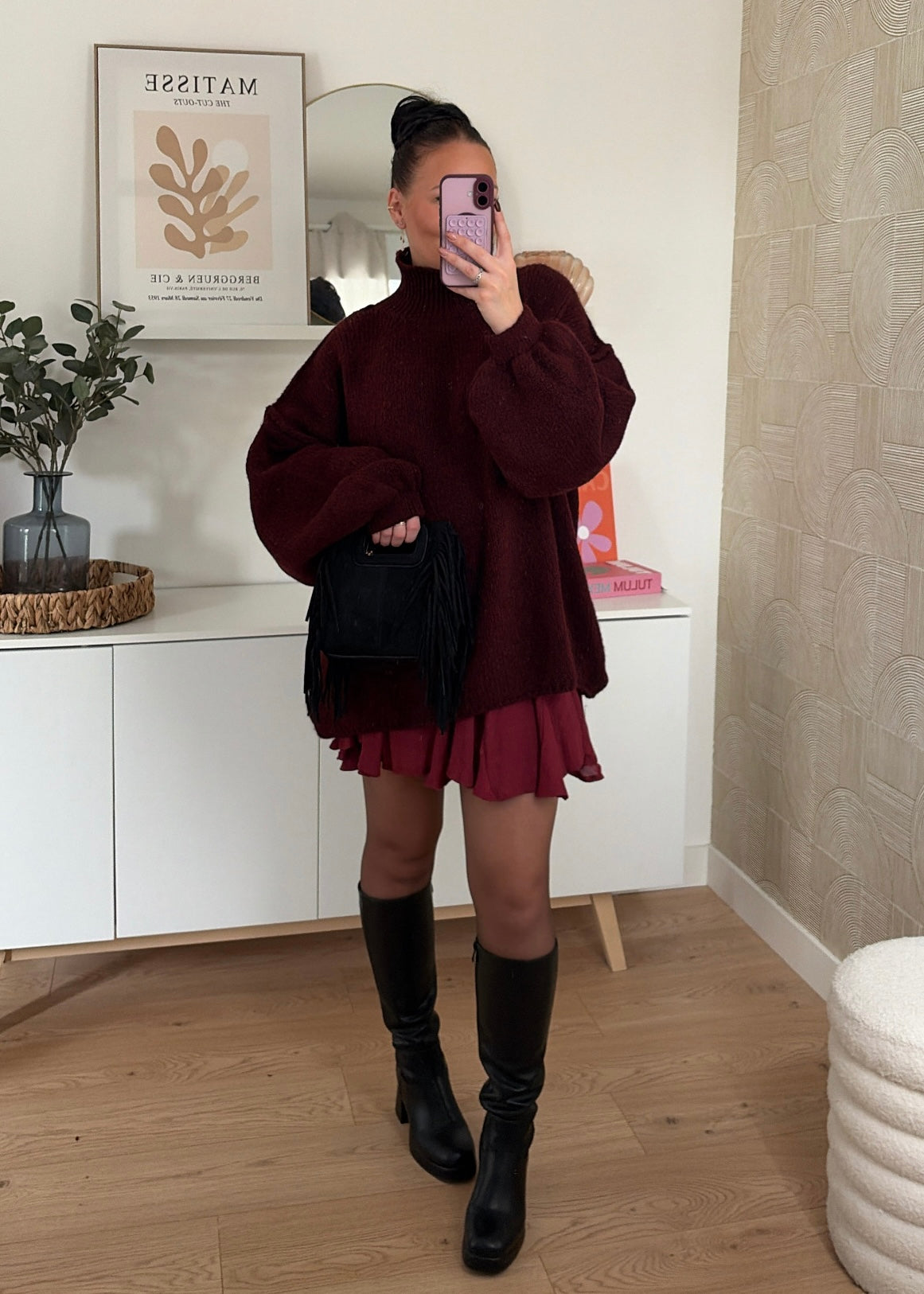 Pull oversize bordeaux - INÈS