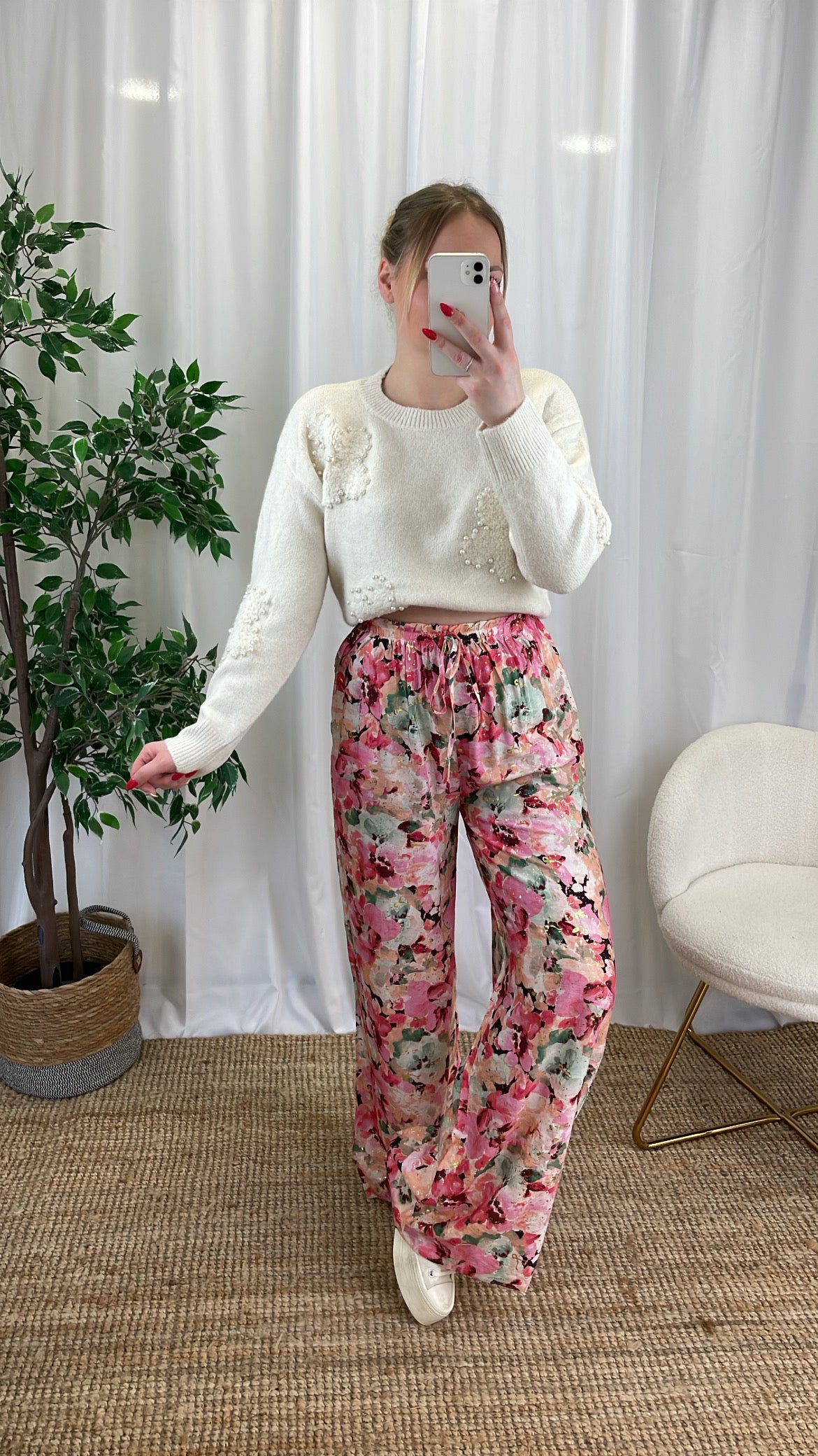 Pantalon fluide rose HANITA