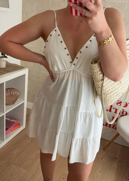 Robe cloutée blanche - OLIVIA
