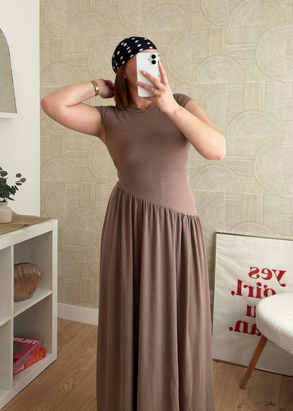 Robe longue taupe - HARMONY