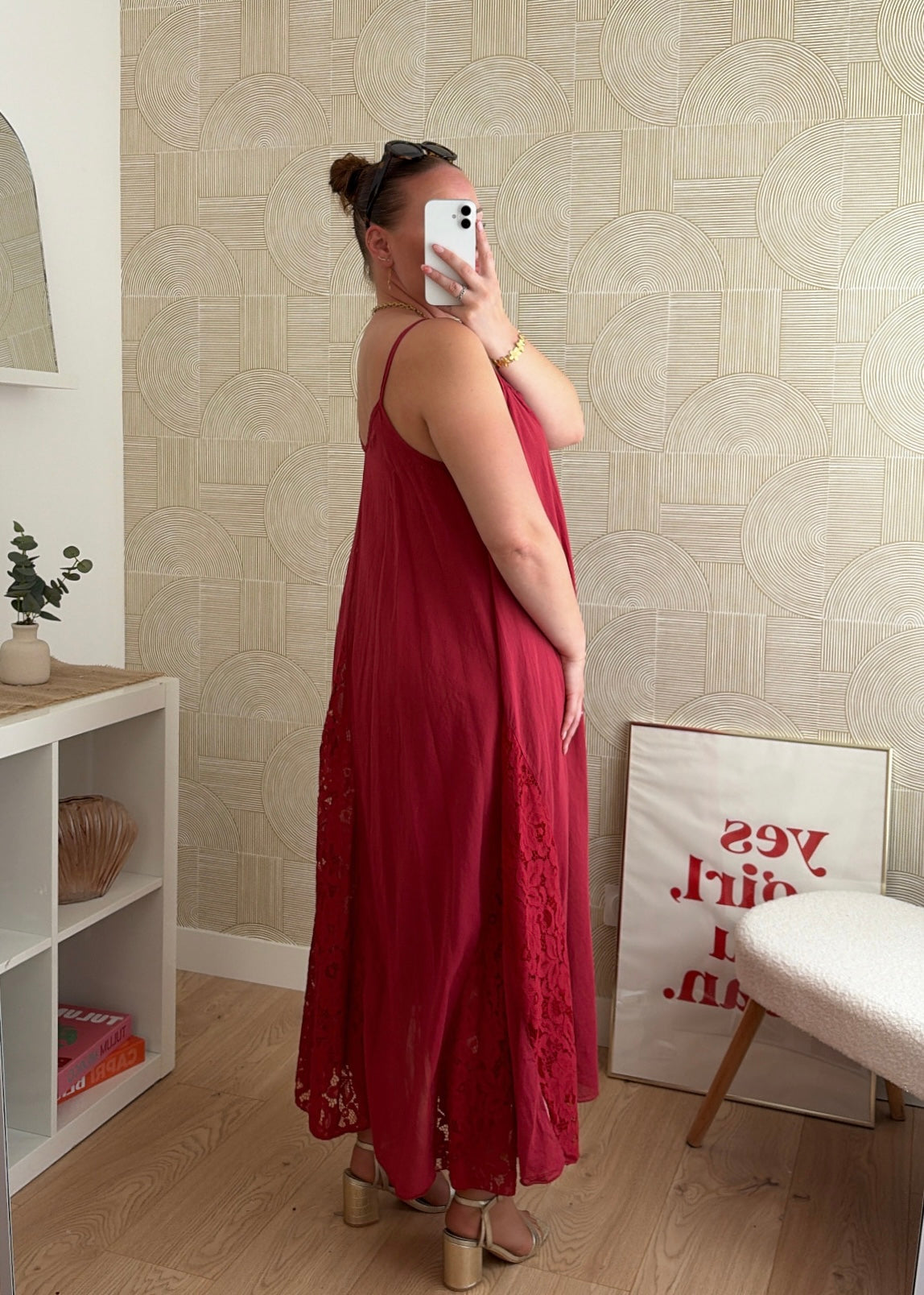 Robe dentelle bordeaux - CALIPSO