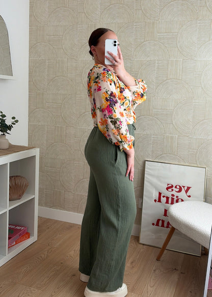 Pantalon kaki - GAZE DE COTON