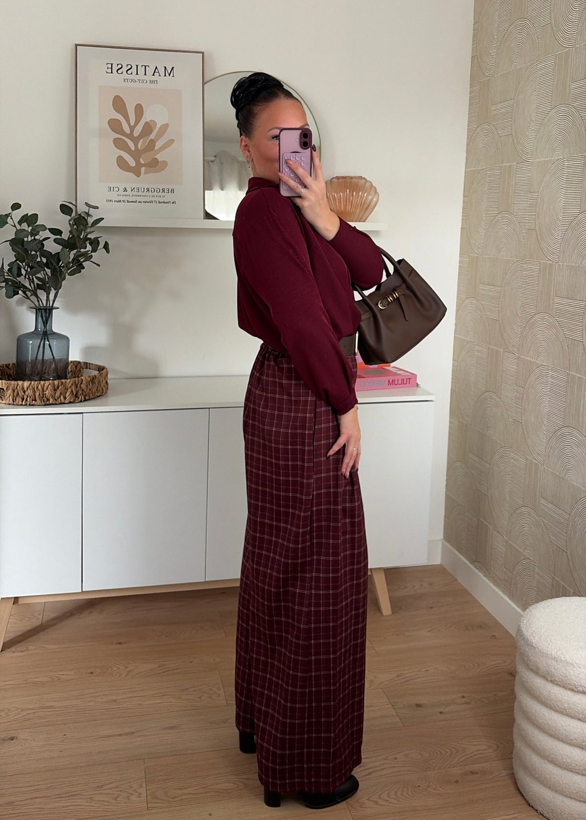 Pantalon carreaux bordeaux - PALOMA
