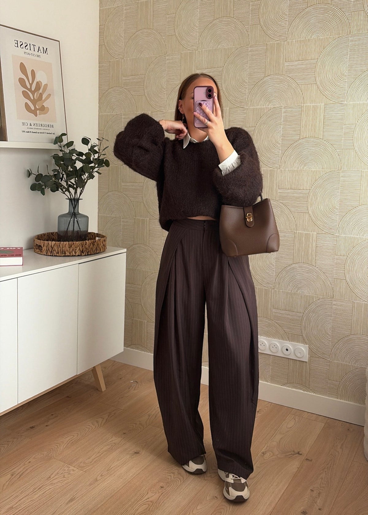 Pantalon à rayures choco - ZAIA