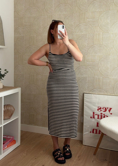 Robe marinière noire - RIVIERA