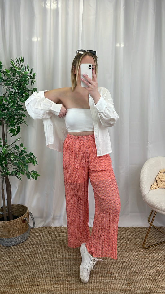 Pantalon plissé SOHOYA - Orange