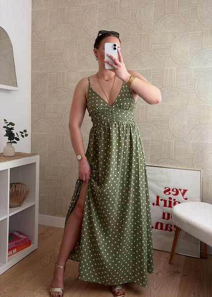 Robe longue olive - POIS
