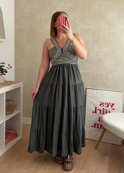 Robe longue kaki - BOHEMIA