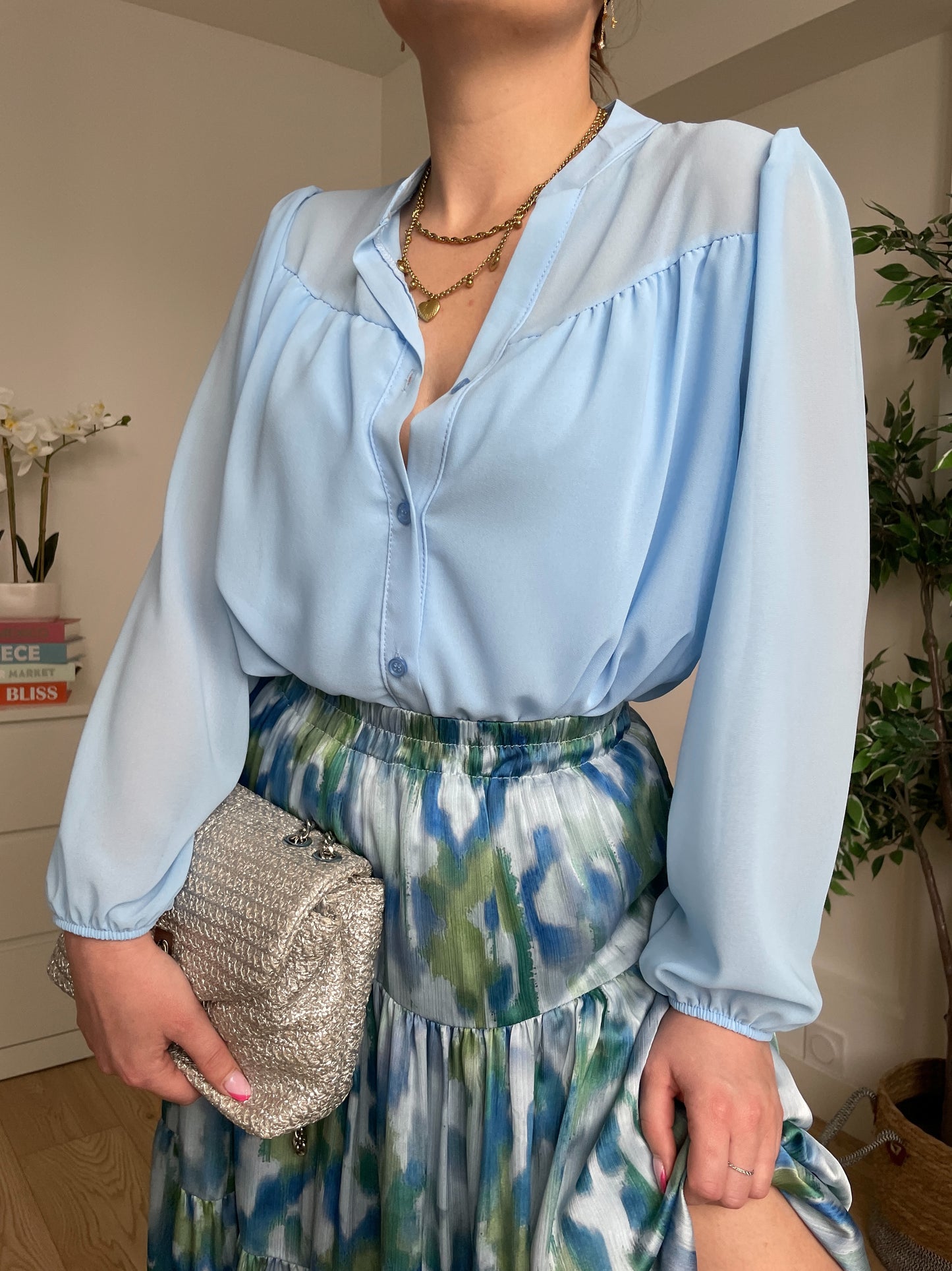 Chemise unie bleu SYMPTIA