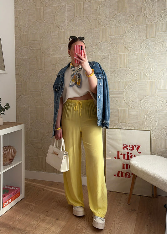 Pantalon fluide jaune - CLAIRE