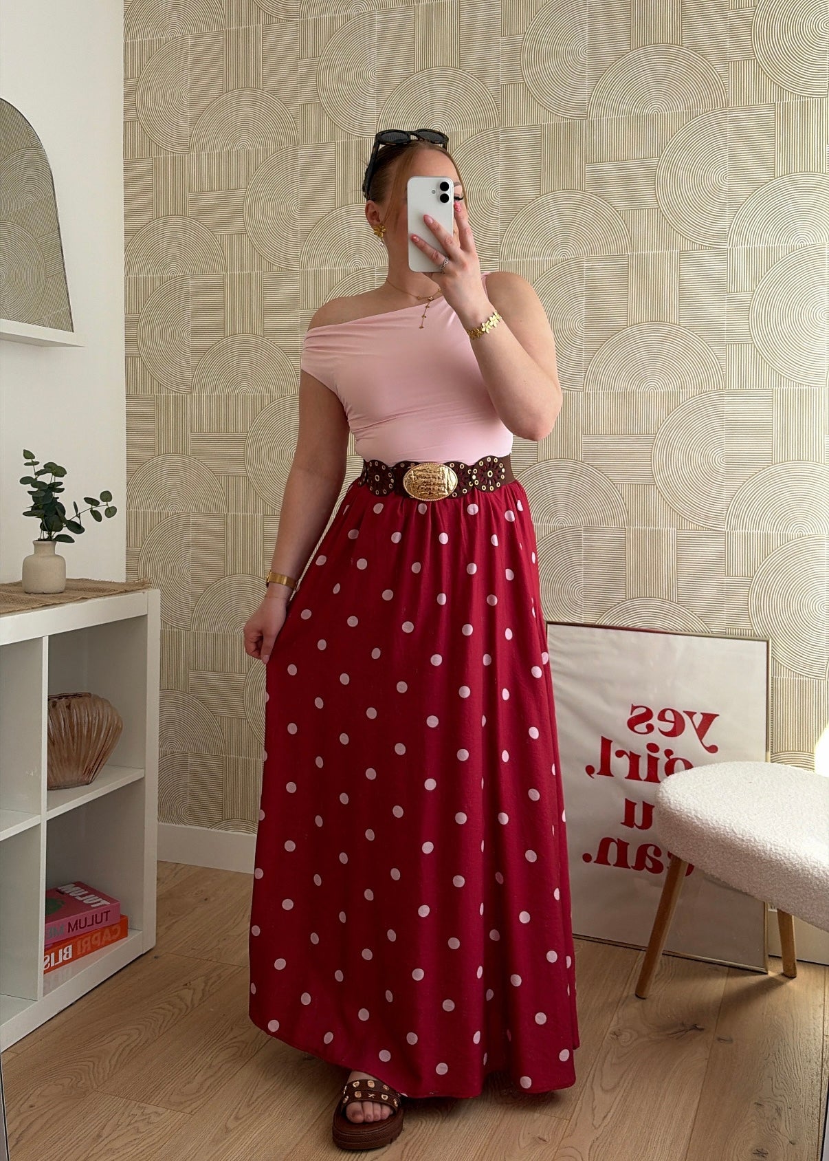 Jupe longue burgundy - POIS