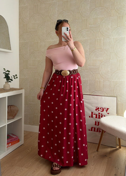 Jupe longue burgundy - POIS
