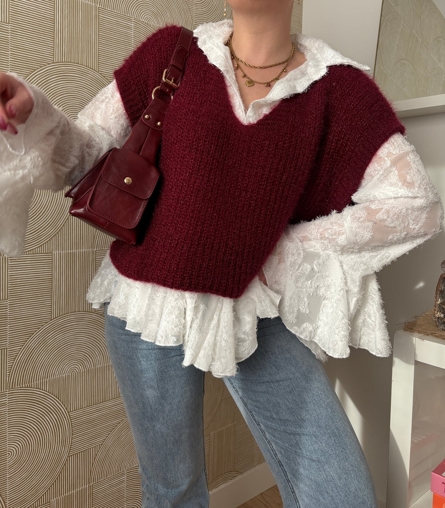 Pull bordeaux - MANGA