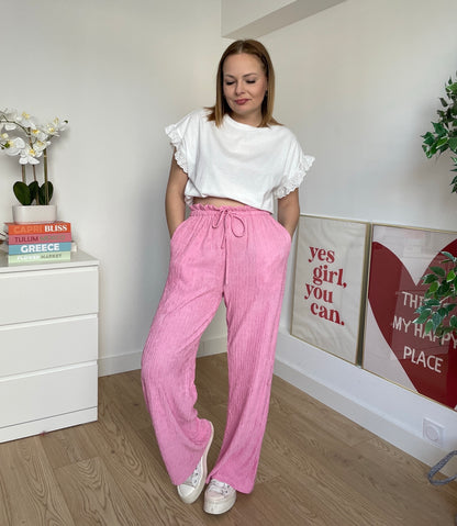 Pantalon fluide rose PERLA