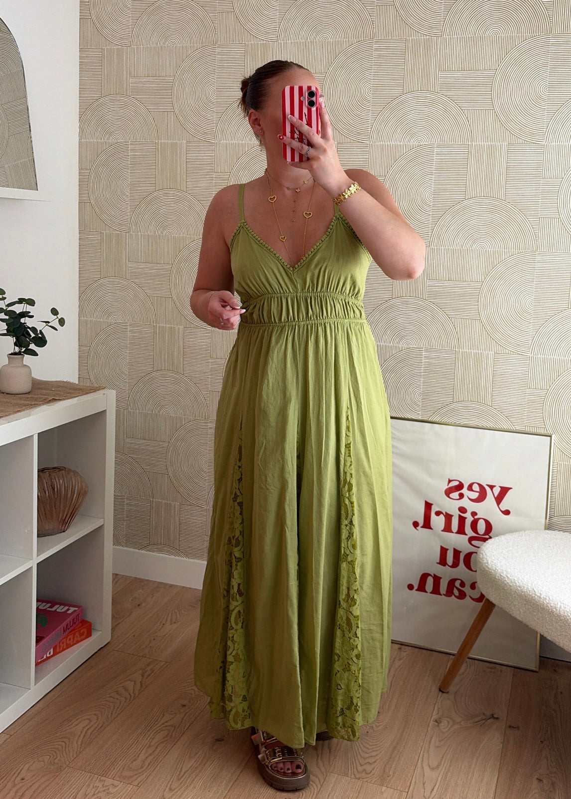 Robe longue olive - AGATHE