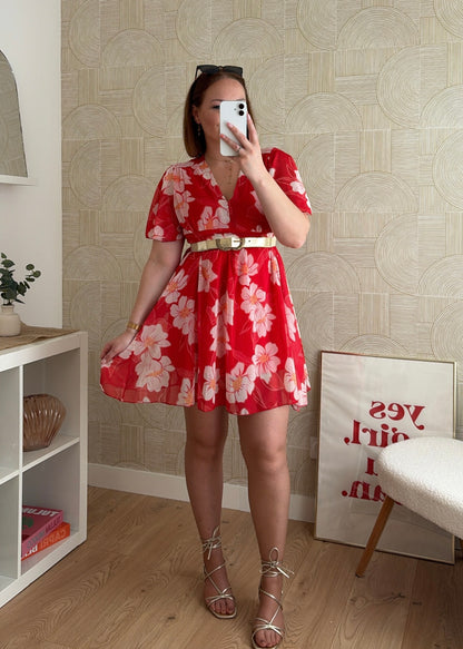 Robe courte rouge - SCARLETT