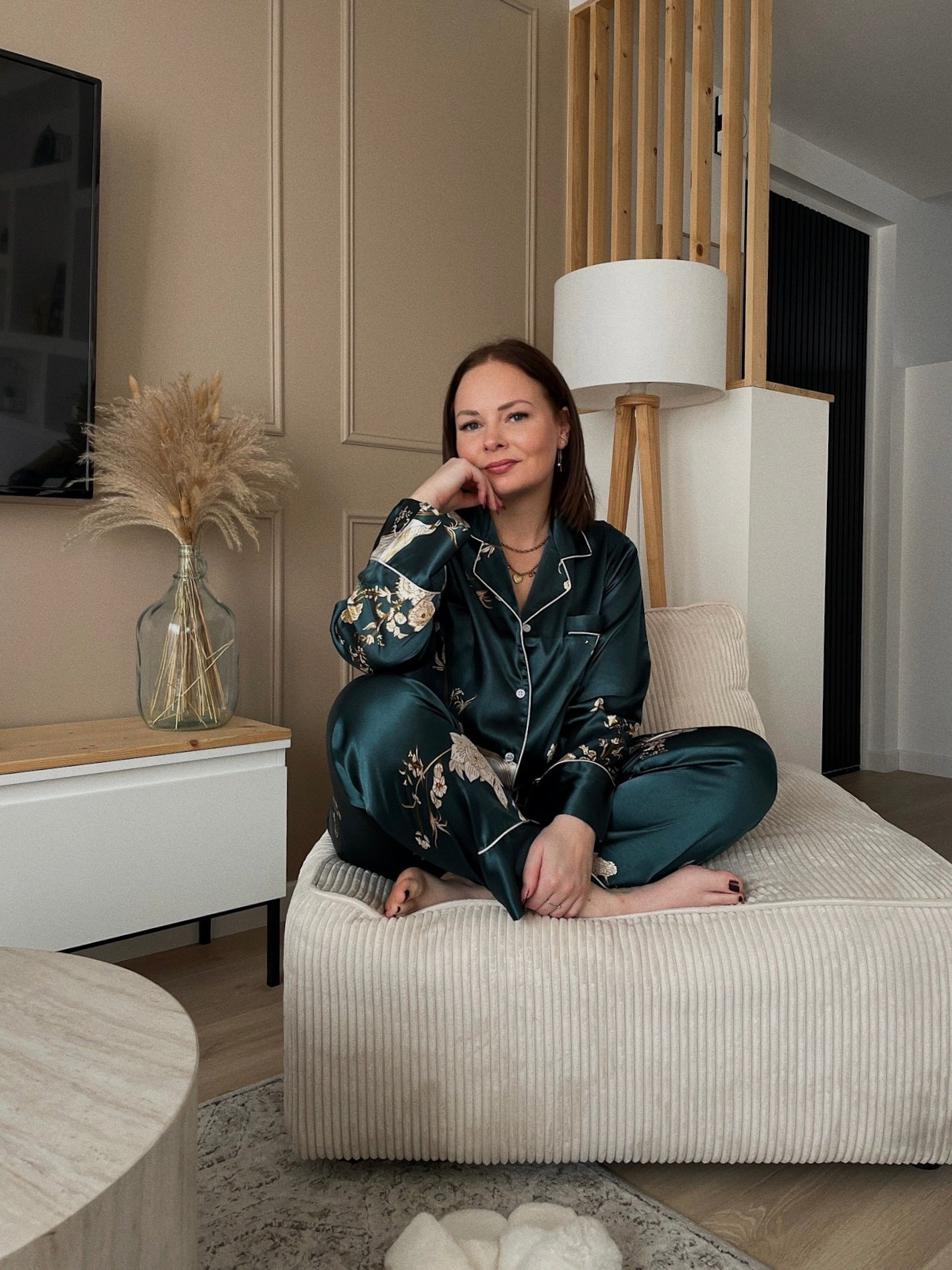 Ensemble de pyjama satin - FLORALE