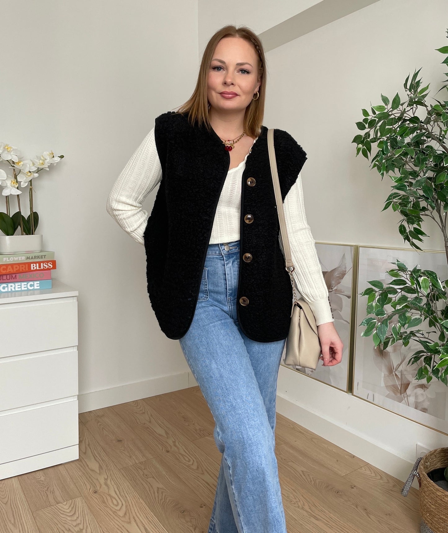 Gilet sans manche noir ELINA