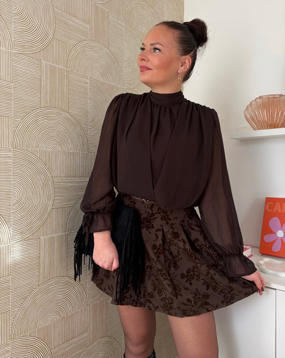 Jupe patineuse choco - CLARA