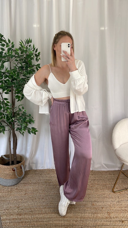 Pantalon fluide LORIE - Parme