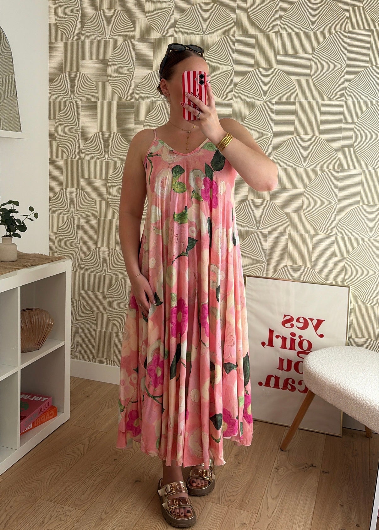 Robe longue rose - FLORA