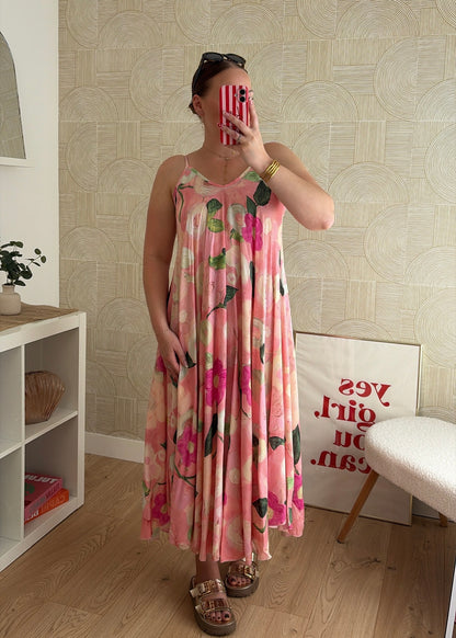 Robe longue rose - FLORA