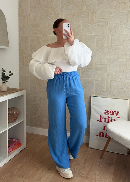 Pantalon azur - GAZE DE COTON