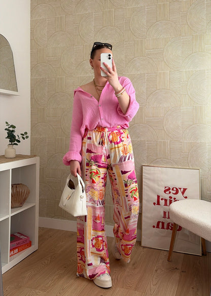Pantalon fluide rose - VINTAGE