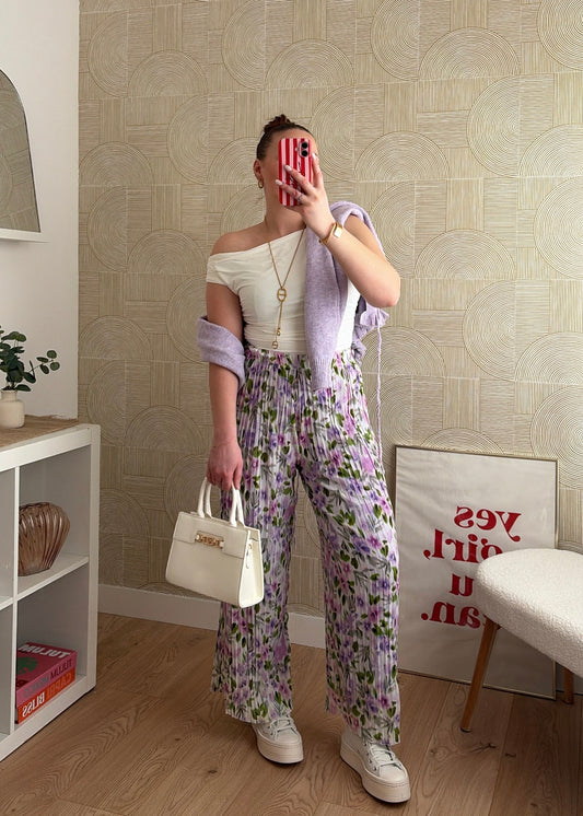 Pantalon plissé parme - INAYA