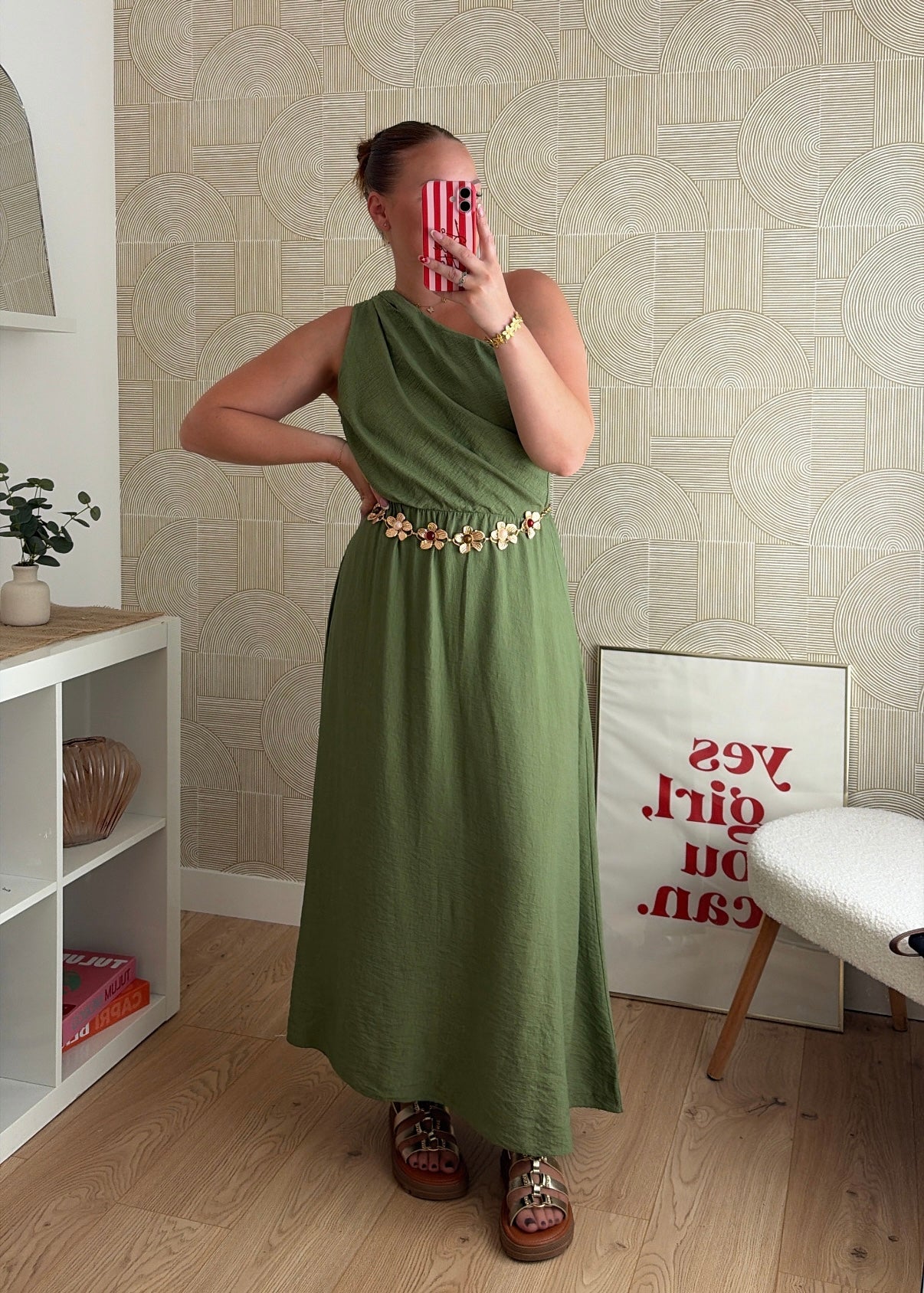 Robe longue olive - IRIS