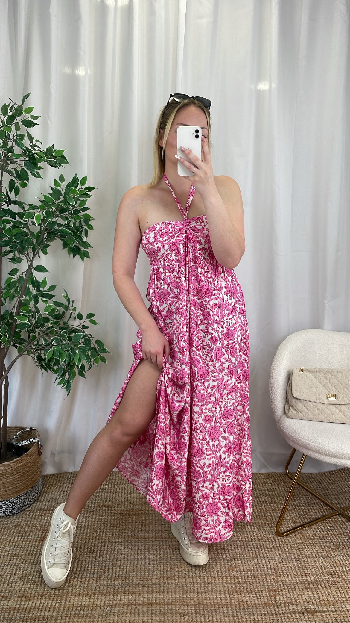 Robe longue rose - GIUGIU