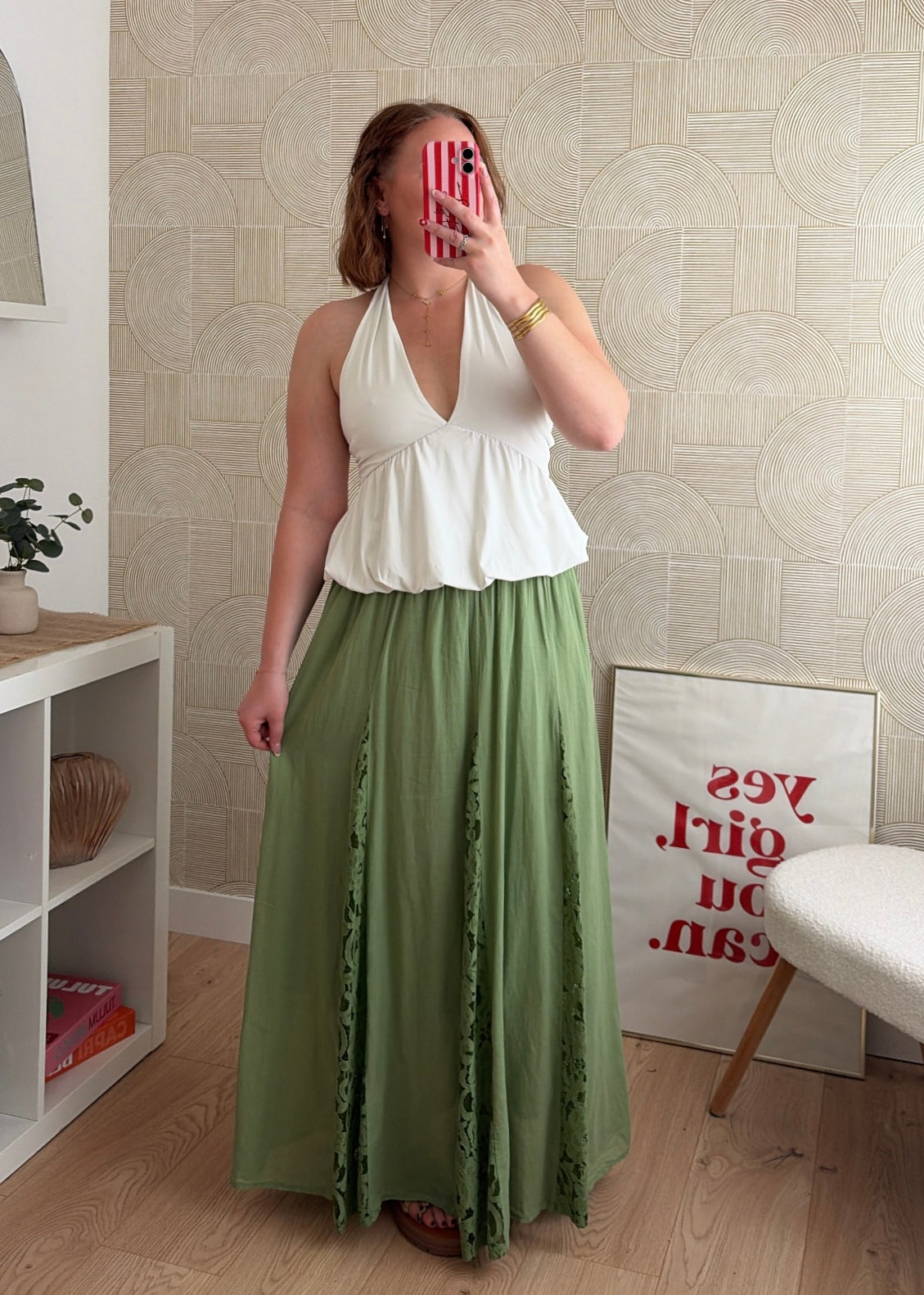 Jupe longue olive - CALIPSO