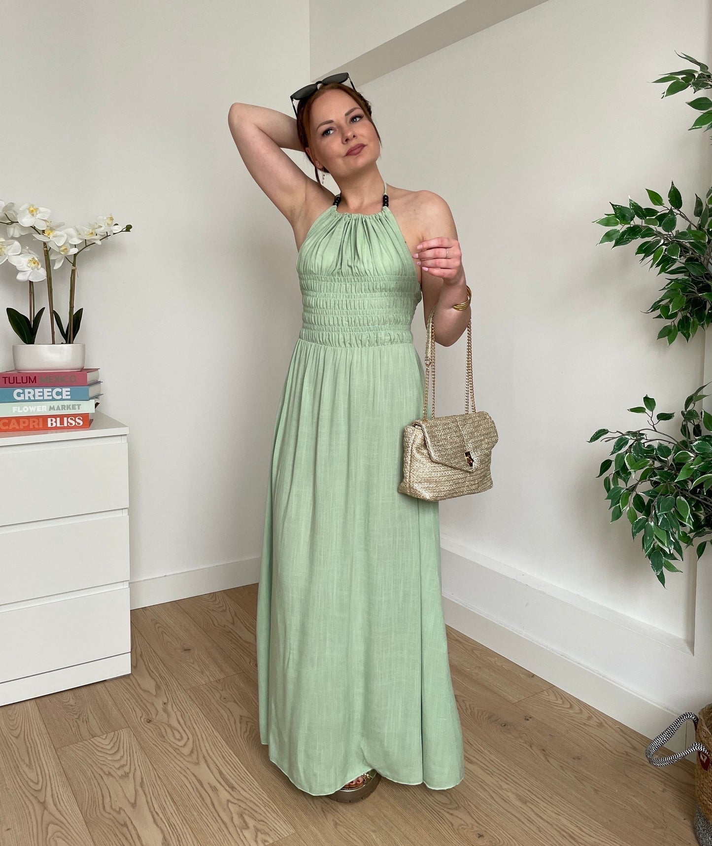 Robe longue vert d'eau CHARLÈNE