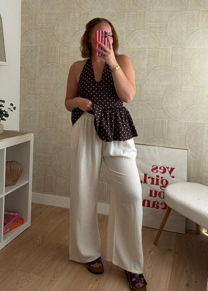 Pantalon beige - GAZE DE COTON
