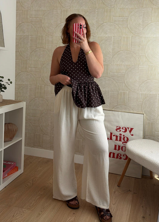Pantalon beige - GAZE DE COTON