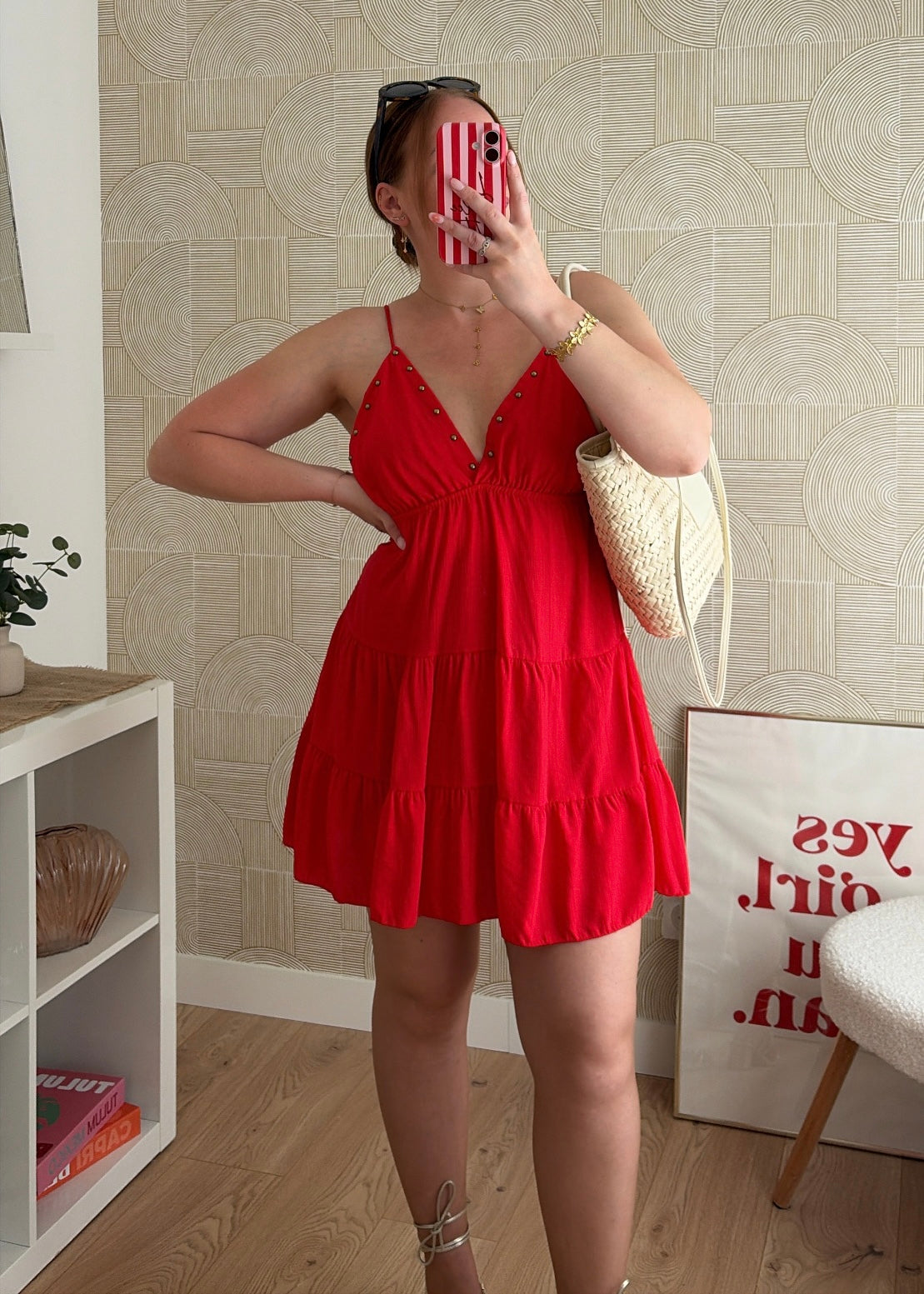Robe cloutée rouge - OLIVIA