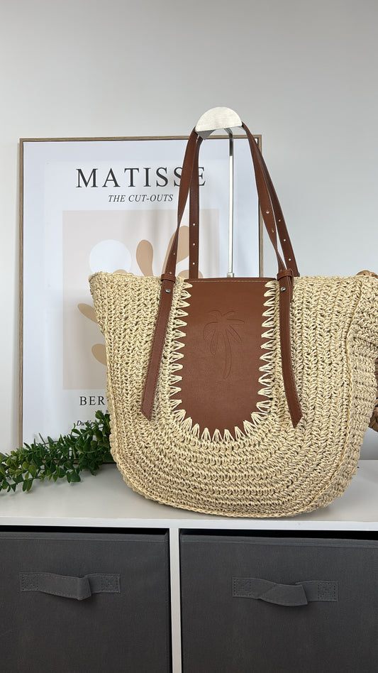 Sac à main en paille beige CABANA