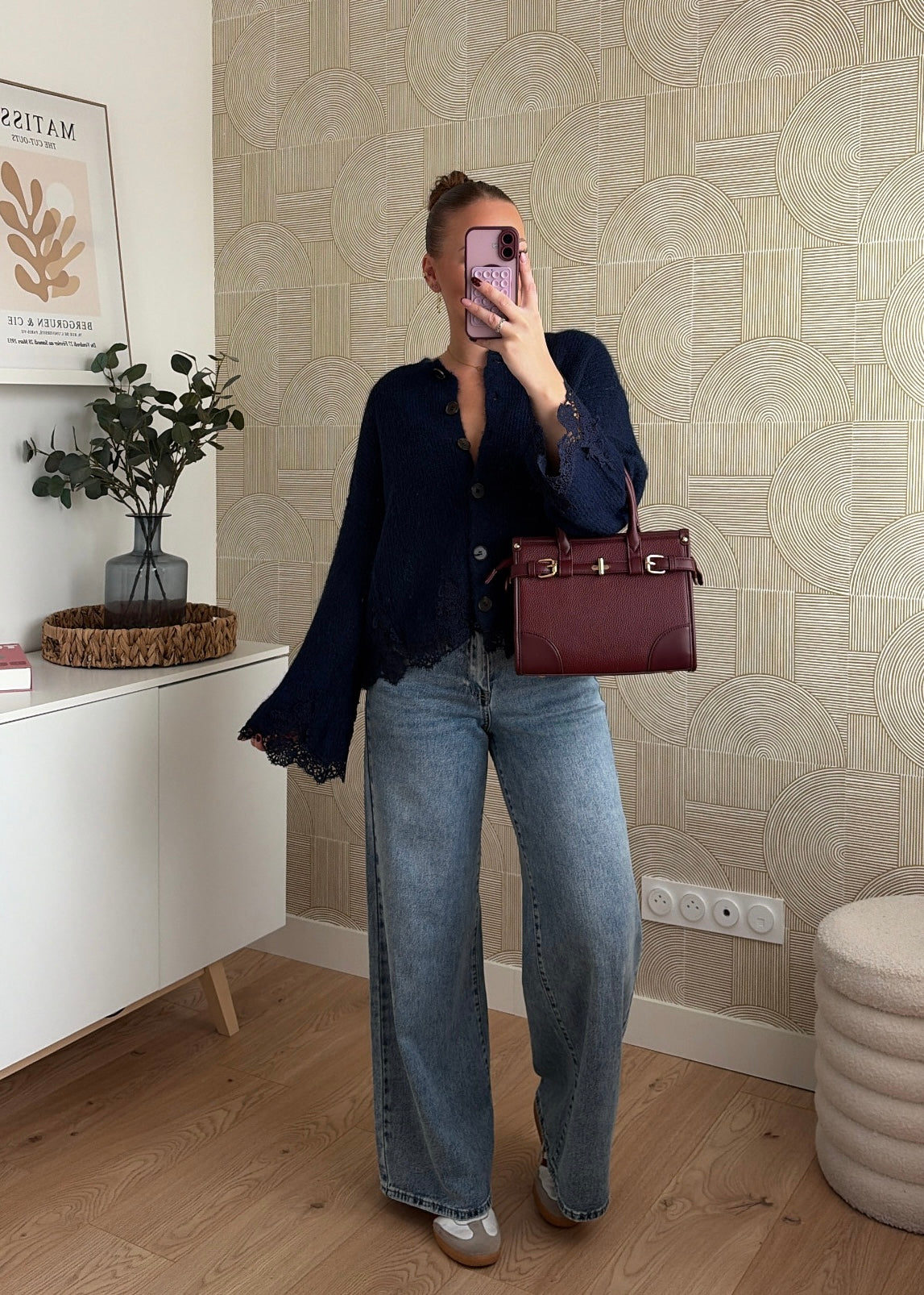 Cardigan navy dentelle - ORIA