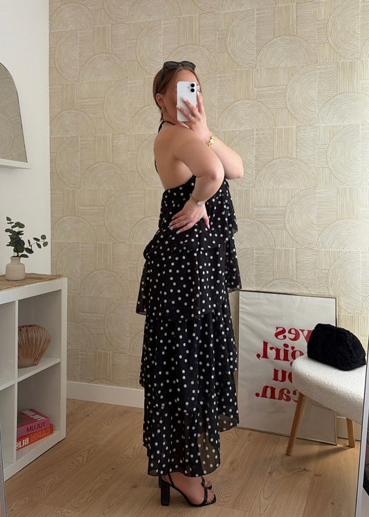 Robe à volants noire - FLYA