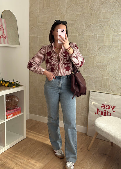 Chemisier bordeaux - SWAN