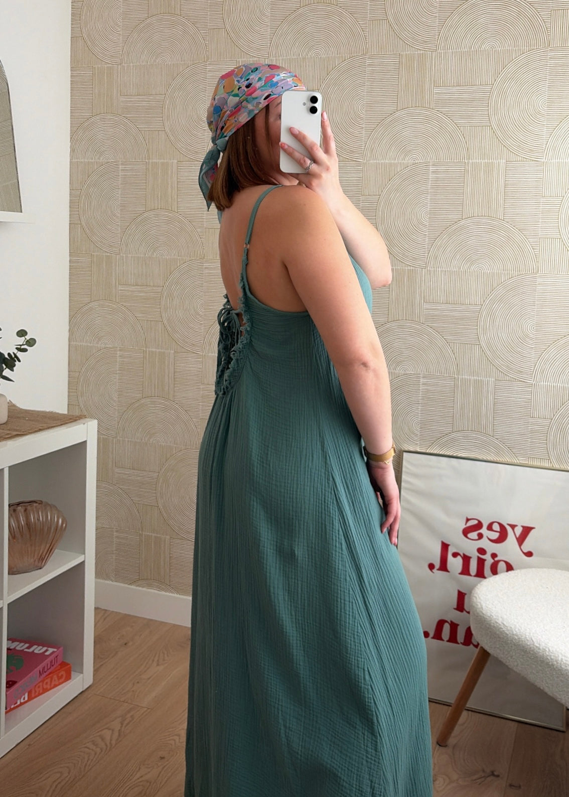 Robe longue céladon - NAOMIE