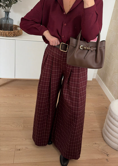 Pantalon carreaux bordeaux - PALOMA