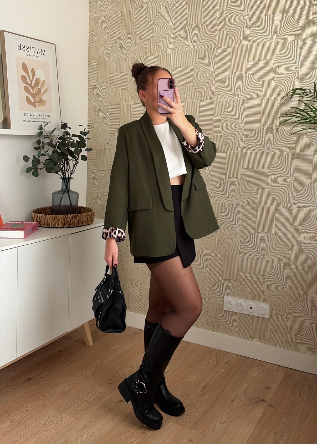 Blazer kaki à revers - LEO